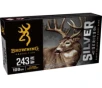 Browning SILVER SERIES 243 WIN 100 Grain Plated Soft Point Brass Rifle Ammo 20 Rounds B192602431 - FREE SHIPPING on  49 