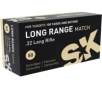 SK Long Range Match  22 Long Rifle 40 grain Lead Round Nose Brass Cased Rimfire Ammo 50 Rounds 420158