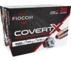 Fiocchi CovertX 9mm Luger 124 Grain Jaketed Hollow Point Brass Cased Pistol Ammunition 20 Rounds 9CCWB