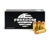 Freedom Munitions  44 Magnum 200 Grain Round Nose Flat Point Brass Pistol Ammo 50 Rounds FM44RF200N50