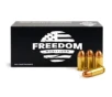 Freedom Munitions  45 ACP 200 Grain Round Nose Brass Pistol Ammo 50 Rounds FM45R200N50