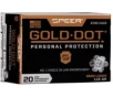 Speer Gold Dot Handgun Personal Protection 9mm Luger 115 Grain Gold Dot Hollow Point Cavity Brass Cased Pistol Ammo 50 Rounds 53614GD