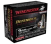 Winchester Defender Handgun 9 mm Luger  P 124 grain Bonded Jacketed Hollow Point Brass Cased Centerfire Pistol Ammo 20 Rounds S9 mmPDB
