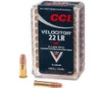 CCI 22LR Ammunition Velocitor 0047 40 Grain Copper-Plated Hollow Point 50 Rounds