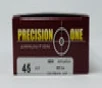 Precision One 45 Auto Ammunition PONE122 230 Grain Jacketed Hollow Point 50 Rounds