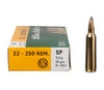 Sellier   Bellot 22-250 Remington Ammunition SB22250B 55 Grain Soft Point 20 rounds