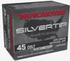 Winchester 45 Colt Ammunition Silvertip Defense W45CST 225 Grain Jacketed Hollow Point 20 Rounds