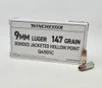 Winchester 9mm Ammunition ZQ4501C 147 Grain Bonded Jacketed Hollow Point 50 Rounds
