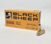 Black Sheep 9mm Ammunition 9115GFMJ 115 Grain Full Metal Jacket 50 Rounds