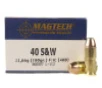 Magtech 40 Smith Wesson Ammunition FMC-Flat MT40B 180 Grain 50 rounds