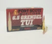 Fort Scott Munitions 6 5 Grendel Ammunition FSM65GR123SCV2 123 Grain Solid Copper Spun 20 Rounds