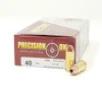 Precision One 40 S W Ammunition PONE93 180 Grain XTP Hollow Point 50 Rounds