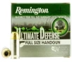 Remington Ultimate Defense Full-Size Handgun 185 gr Brass Jacket Hollow Point  45 ACP Ammo  20 box - HD45APA