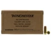 Winchester Ammunition Service Grade 95 gr Full Metal Jacket Flat Nose  380 Auto Ammo  50 box - SG380W