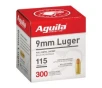 Aguila 9mm 115 gr Full Metal Jacket Ammunition  300 box - 1E097700