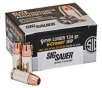 SIG Sauer Elite V-Crown 9mm Ammo 124 Grain JHP 50 rds box - E9MMA2-50