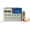 Cor-Bon 40 S W 165gr JHP Ammunition 20rds - SD40165 20