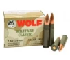 Wolf Performance Military Classic 124 gr Full Metal Jacket 7 62x39mm Ammo  1000 rds case - MC762BFMJ