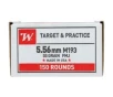 Winchester 5 56 Ammo 55 Gr FMJ 150rds - WM193150
