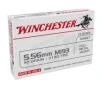 Winchester 55 gr FMJ 5 56x45 M193 Ammunition 20 Rounds - WM193K