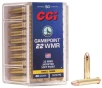 CCI Gamepoint Ammunition 22 Winchester Magnum Rimfire  WMR  40 Grain Jacketed Soft Point Box of 50