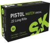 SK Ammunition 22 Long Rifle 40 Grain Solid Round Nose Pistol Match Special 50 Count