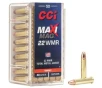 CCI Ammunition 22 Winchester Magnum Rimfire  WMR  40 Grain Total Metal Jacket 50 Count