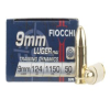 Fiocchi 9mm 124gr Full Metal Jacket Ammo - Box of 50