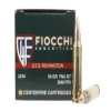 Fiocchi 223 Remington 55gr Full Metal Jacket Boat Tail Ammo - Box of 50
