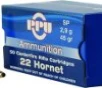 PPU  22 Hornet 45 gr SP 50ct -  50