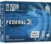 Federal 22-250 REM  50 grain JHP Jacketed Hollow Point  20 rd box 