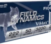 Fiocchi Field Dynamics  222 REM 50 grain V-MAX 3200 FPS  20 rd box 