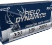 Fiocchi Field Dynamics  300 Win Mag 180 grain PSP Pointed Soft Point 3000 FPS  20 rd box 