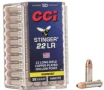 CCI STINGERS 22 LR 32 grain Copper Plated Hollow Point 1640 FPS  50 rd box 
