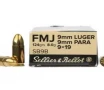 Sellier and Bellot 9mm 124 grain FMJ 50 rd box FREE SHIPPING  1000 rd case 