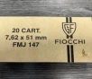 Fiocchi 7 62  51 147 grain FMJ Full Metal Jacket 2790 FPS 20 rd box FREE SHIPPING  400 rd case 