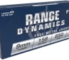 Fiocchi Range Dynamics 9mm Luger 158 grain FMJ SUBSONIC 850 FPS  50 rd box