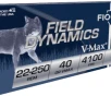 Fiocchi Field Dynamics 22-250 REM 40 grain V-MAX 4100 FPS  20 rd box 