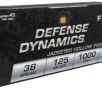 Fiocchi Defense Dynamics  38 Special 125 grain JHP Jacketed Hollow Point 1000 FPS  50 rd box 