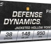 Fiocchi Defense Dynamics  38 Special 148 grain JHP Jacketed Hollow Point 950 FPS  50 rd box 