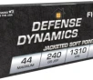 Fiocchi Defense Dynamics  44 Mag 240 grain JSP Jacketed Soft Point 1310 FPS  50 rd box 