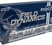 Fiocchi Field Dynamics  25-06 Remington 117 grain Boat Tail Soft Point  20 rd box 