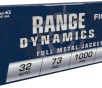 Fiocchi Range Dynamics  32 Auto 73 grain FMJ Full Metal Jacket 1000 FPS  50 rd box 