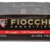 Fiocchi 30 Luger 7 65 PARABELLUM 93 grain FMJ Full Metal Jacket  50 rd box 