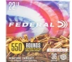 Federal  22 Long Rifle  22 LR  36 grain Copper-Plated Hollow Point 1260 FPS  550 rd box 