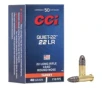 CCI Quiet-22 Target 22 Long Rifle Rimfire Ammunition 50 Round Box