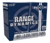 Fiocchi Range Dynamics FMJTC 40 S W Handgun Ammunition 100 Round Box