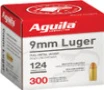Aguila 1E092108 Target   Range Full Metal Jacket 124 Grain 9mm Luger Parabellum 1115 fps