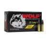 Wolf Match Extra 22 Long Rifle Ammunition 40 Grain Lead Round Nose LRN 