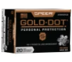 Speer Ammo 23962GD Gold Dot Personal Protection 40 S W 180 gr Hollow Point  HP  20 Bx  10 Cs